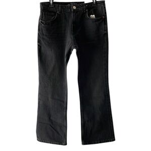Zara NWT low-rise cropped flare faded black jeans